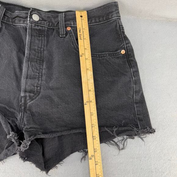 Levi's 501XX Shorts Women's 32 (14) Black 2.5" Short Button Fly Classic Raw Hem - Picture 13 of 13